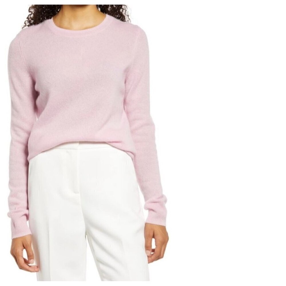 NEW Nordstrom Crewneck Cashmere Sweater in Pink Fade - Size: Small